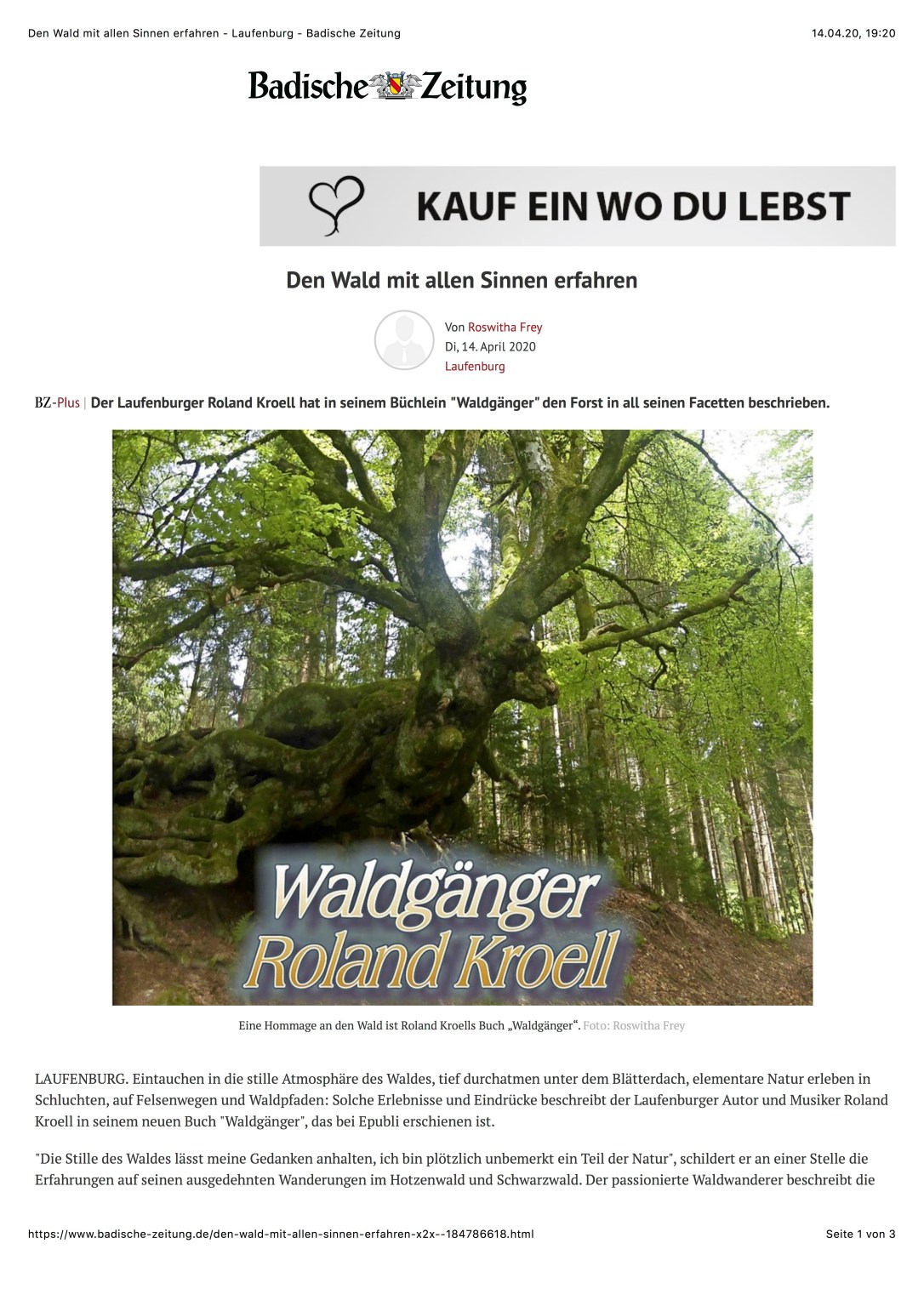 Den Wald mit allen Sinnen erfahren - Laufenburg - Badische Zeitung